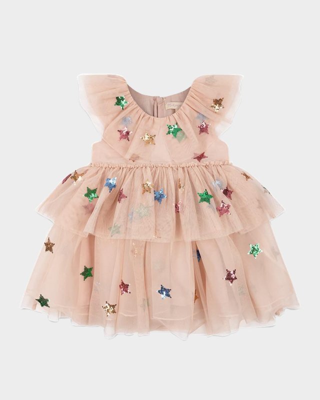 Girl's Yvonne Tulle Embellished Bows Fairy Dress, Size 2